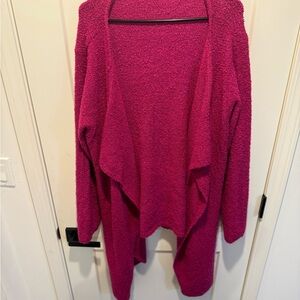 Ashley Stewart Fuchsia Open Front Cardigan